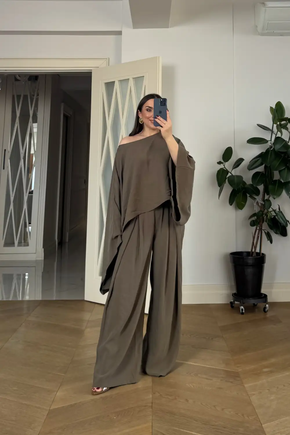 Pelerin Bluz Pantolon Kadın Takım - HAKİ