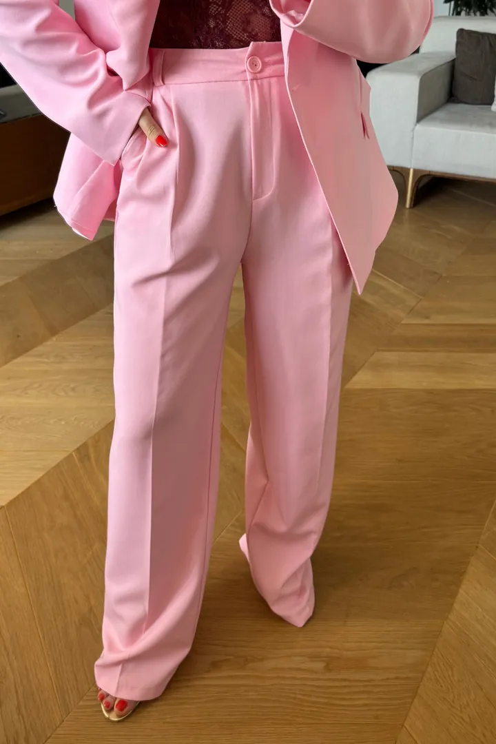 Tek Düğmeli Kadın Ceket - Pembe