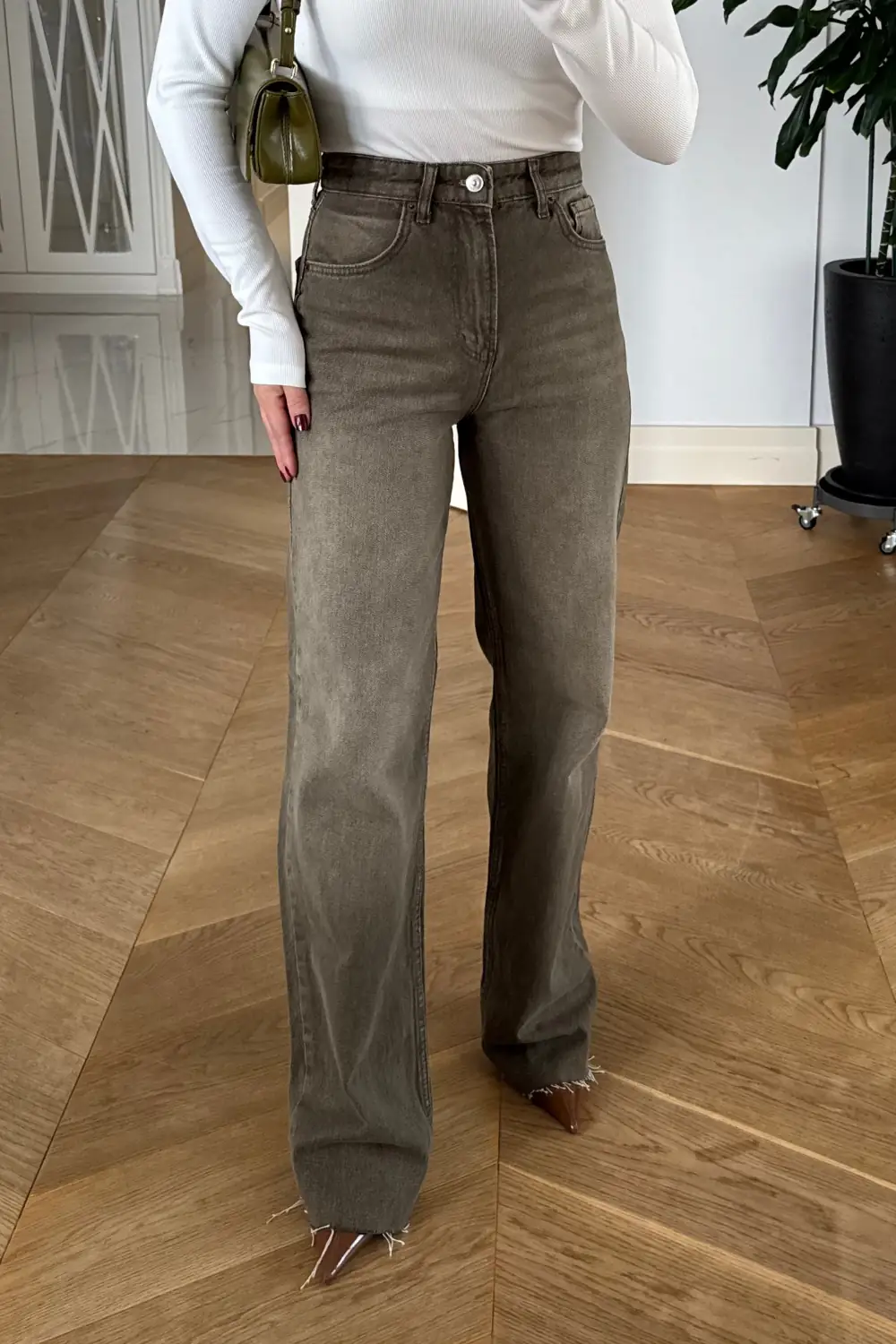 Yüksek Bel Straıght Denim Kadın Pantolon 6