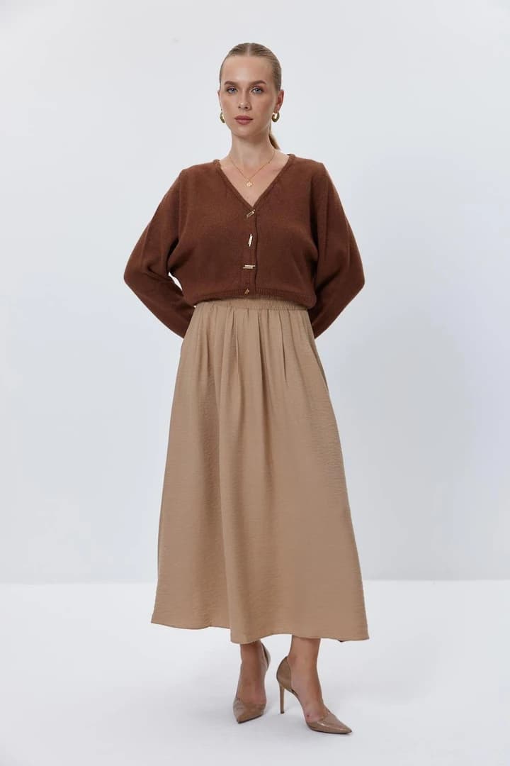 Beli Lastikli Midi Etek 3