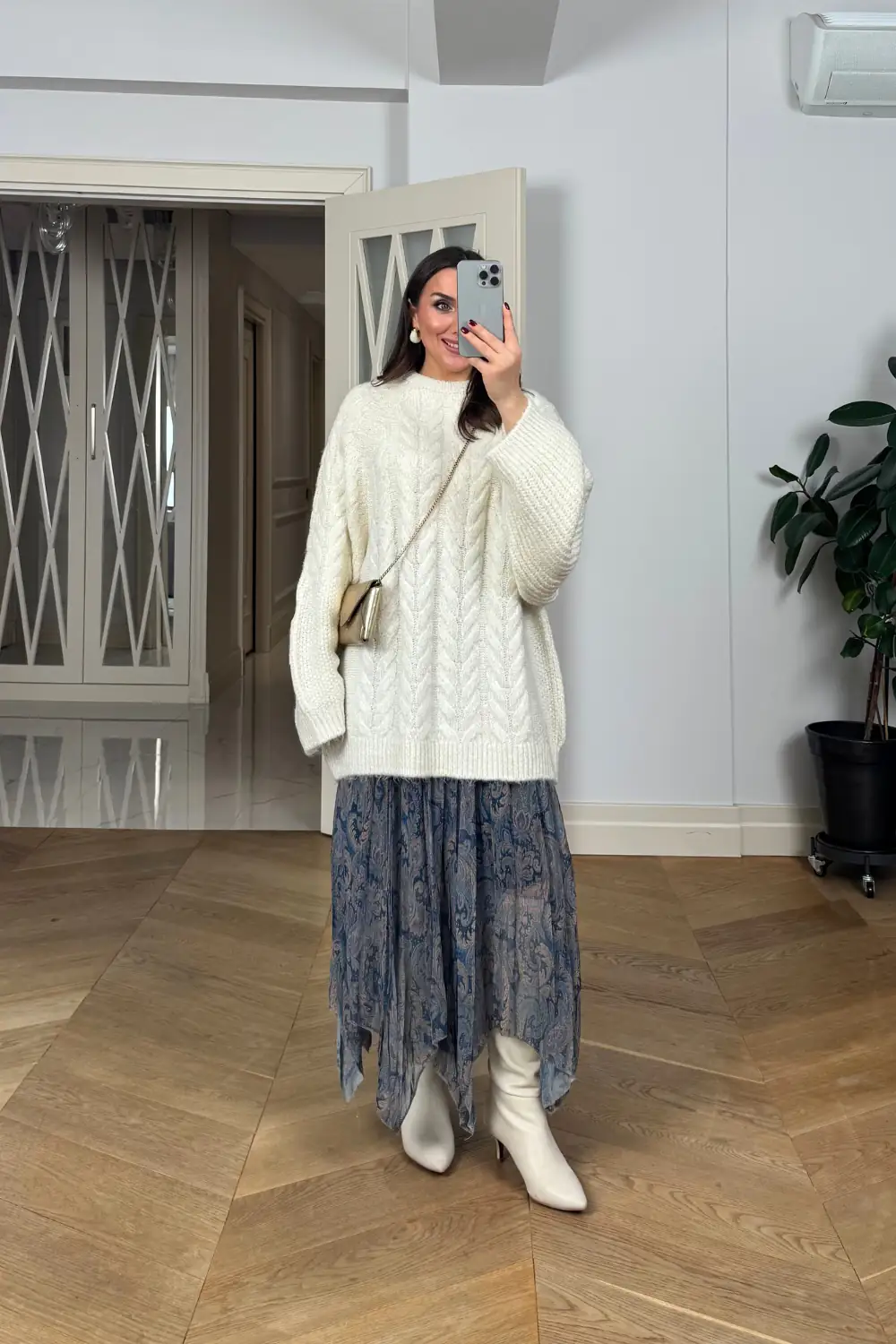 Oversize Simli Triko Kadın Kazak 4