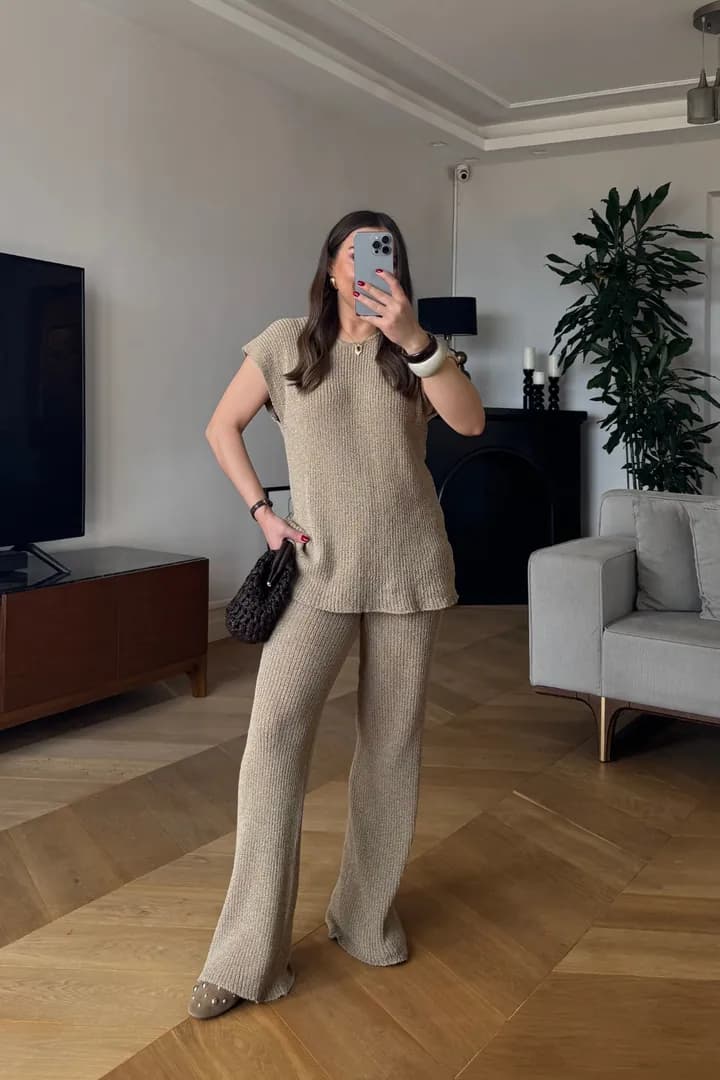 Triko Bluz Pantolon Kadın Takım 4