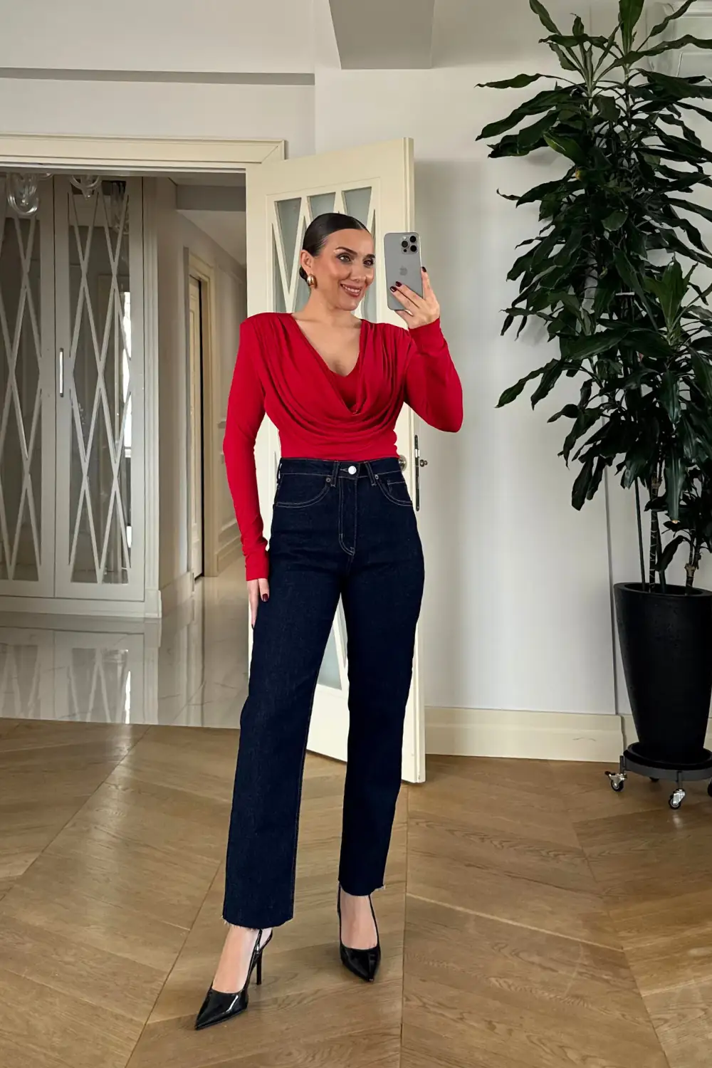 Kesik Paça Boyfit Denim Kadın Pantolon 3
