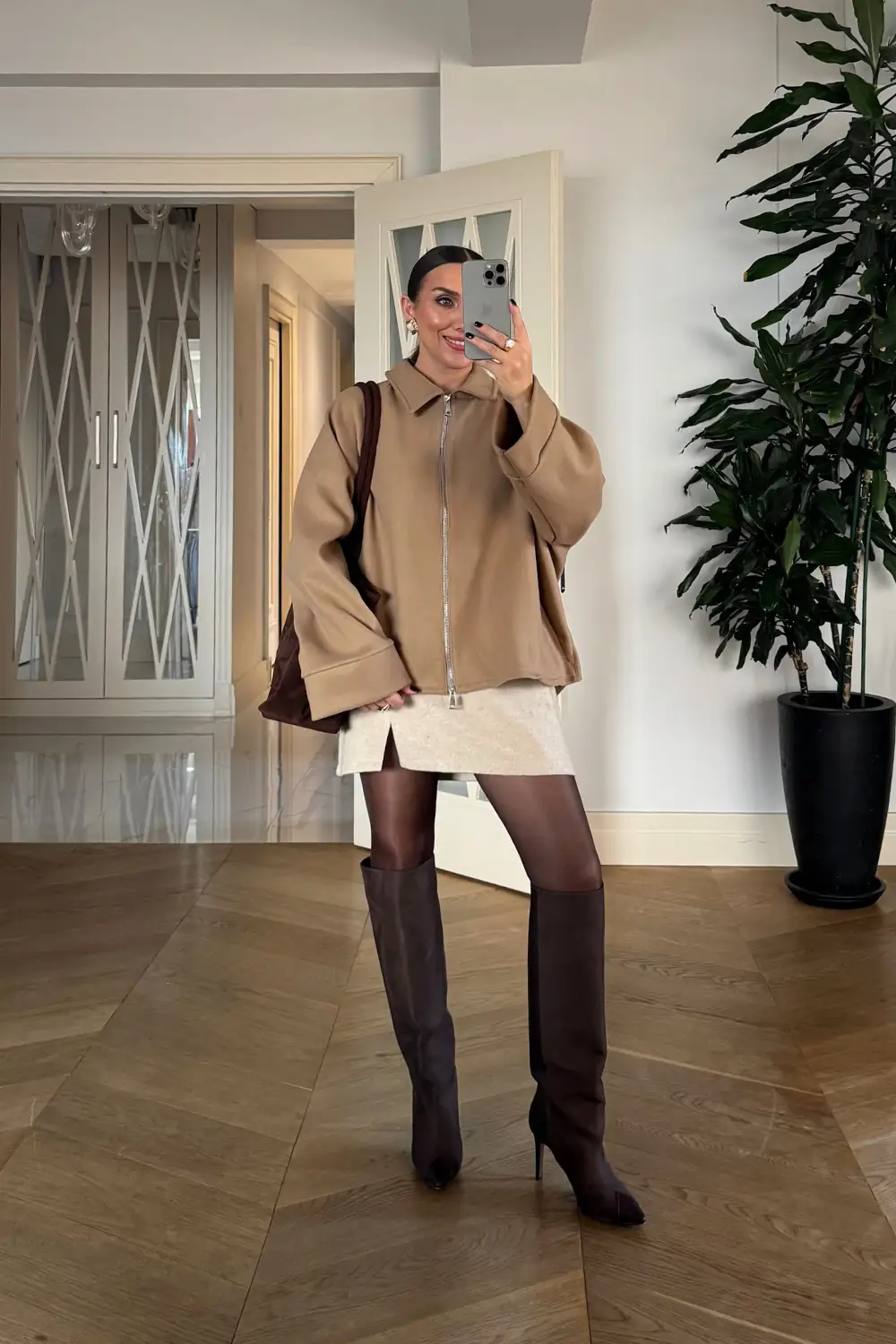 Fermuarlı Kaşe Kadın Ceket 4