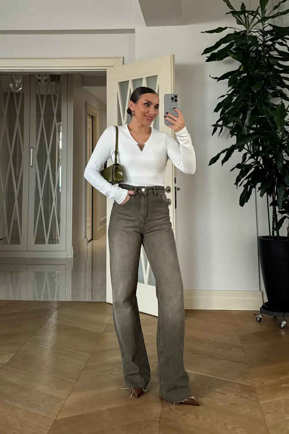 Yüksek Bel Straıght Denim Kadın Pantolon 4