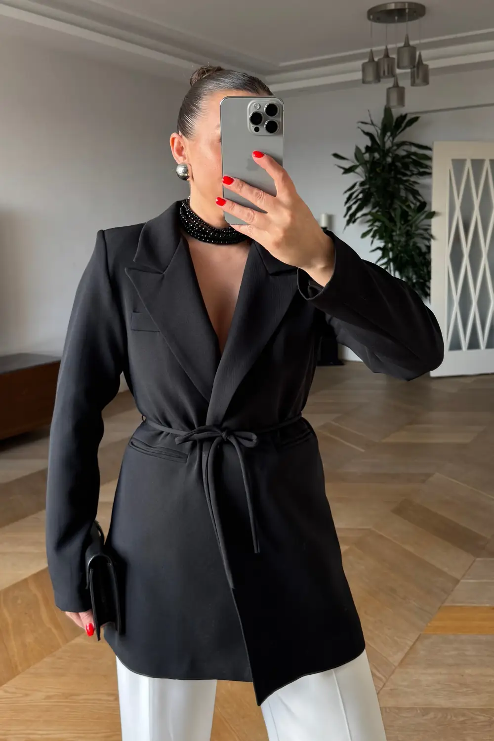 Bağlama Detaylı Blazer Kadın Ceket 6
