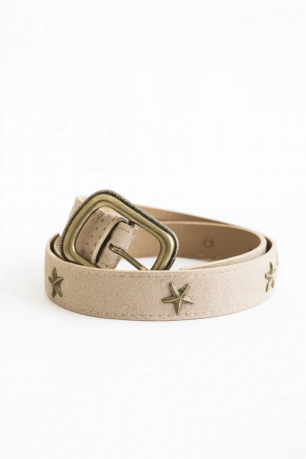 Deniz Yıldızlı Süet Kadın Kemer - Bej