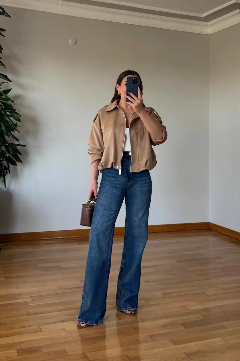 Yüksek Bel Straight Fit Kadın Jean - Koyu Mavi