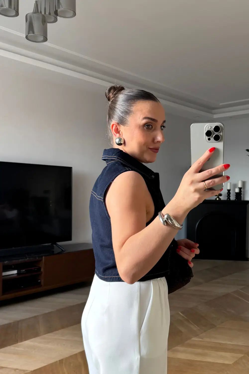 Denim Kısa Kadın Yelek 5