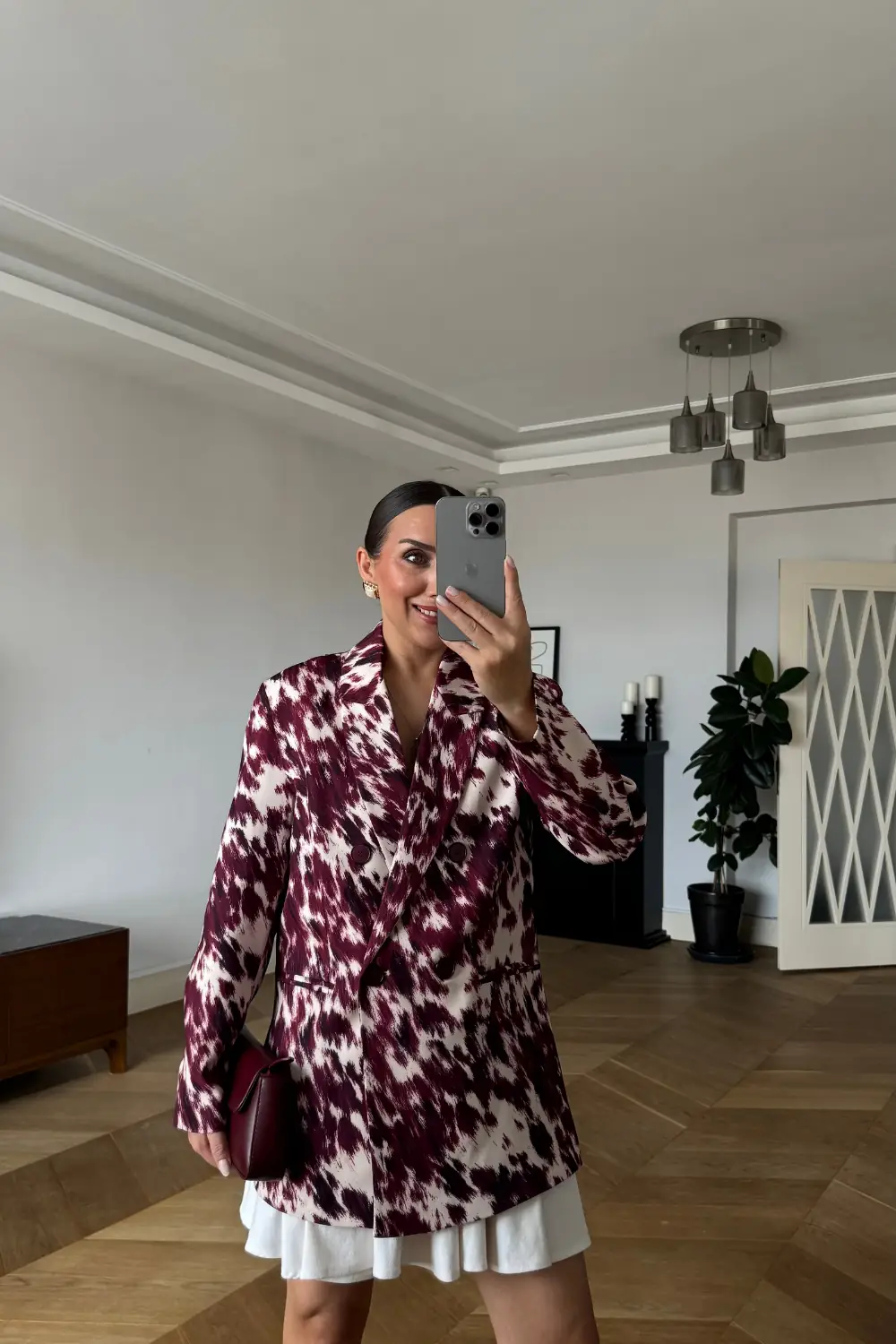 Desenli Blazer Kadın Ceket 4
