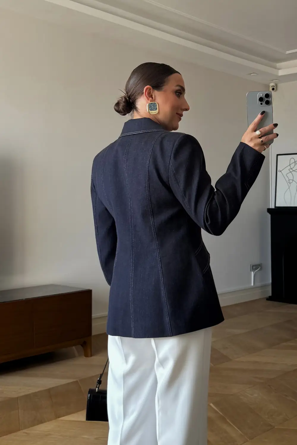 Denim Blazer Kadın Ceket 7